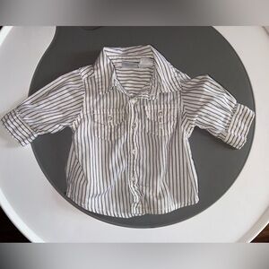 Koala Kids White and Gray Striped Button Down Shirt